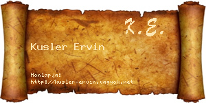 Kusler Ervin névjegykártya